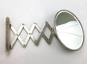 Antique Nickel Plated Beveled Shaving Mirror