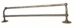 Antique Nickel Plated Double Towel Bar - Circa 1920