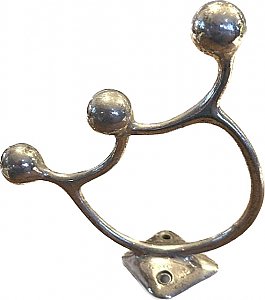 Antique Nickel Plated Triple Towel Bar Ends - Circa 1915