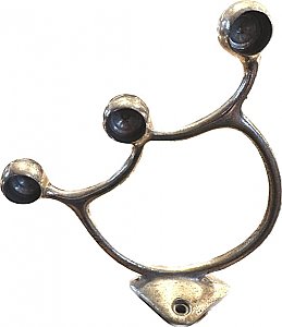 Antique Nickel Plated Triple Towel Bar Ends - Circa 1915