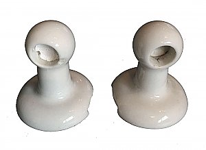 Antique Surface Mount White Ceramic Round Towel Bar Ends for Round Rod