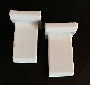 Antique Surface Mount Art Deco White Porcelain Towel Bar Ends for Square Rod