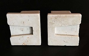 Antique Surface Mount Art Deco White Porcelain Towel Bar Ends for Square Rod