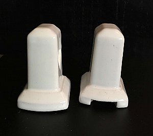 Antique Surface Mount Art Deco White Ceramic Towel Bar Ends for Square Rod