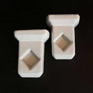 Antique Surface Mount Art Deco White Ceramic Towel Bar Ends for Square Rod