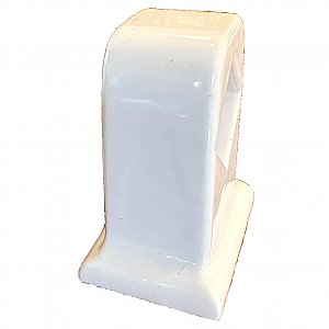 Antique White Ceramic Towel Bar End Pair for 7/8" Square Rod