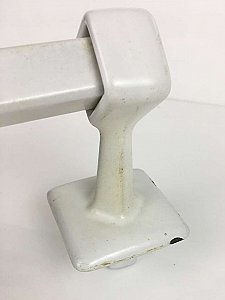 Antique Art Deco White Enamel Towel Bar and Ends