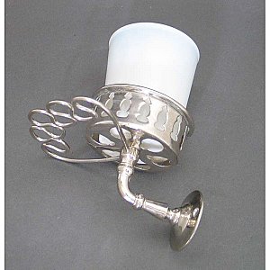 Nickel Plated Cup and Toothbrush Holder