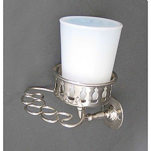 Nickel Plated Cup and Toothbrush Holder