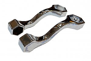 Antique Hex Console Sink Legs Towel Bar Ends - Chrome
