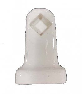 Antique White Surface Mount Porcelain Ceramic Towel Bar Ends for Square Rod - Circa 1940