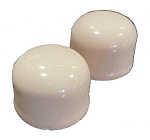 Antique Shell Venetian Pink Porcelain Toilet Bolt Cap Cover Pair - Circa 1962