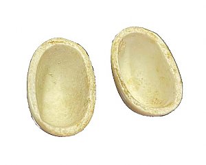 Antique Almond Bone Porcelain Toilet Bolt Cap Cover Pair