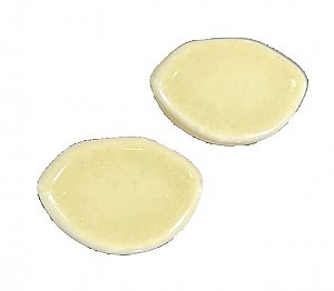 Antique Sunrise Yellow Tan Porcelain Flat Toilet Bolt Cap Cover Pair