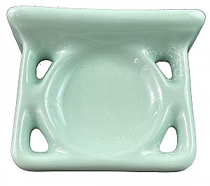 Antique Seafoam Green Tile In Porcelain Bathroom Toothbrush and Cup Holder Circa 1960