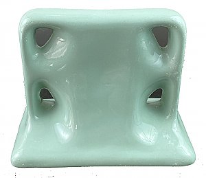 Antique Seafoam Green Tile In Porcelain Bathroom Toothbrush and Cup Holder Circa 1960