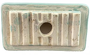 Antique Seafoam Green Tile In Porcelain Bathroom Toothbrush and Cup Holder Circa 1960