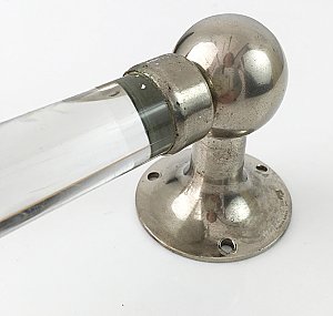"The Brasscrafters" Nickel & Glass Towel Bar and Ends