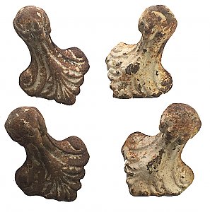 Antique Cast Iron Bathtub Claw Foot Set of 4 - Circa 1900