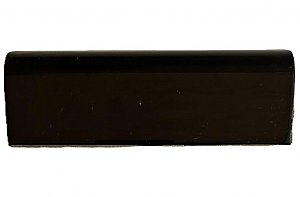Antique Wheeling Ceramic Gloss Black 2" x 6" Mud Cap Trim Tile
