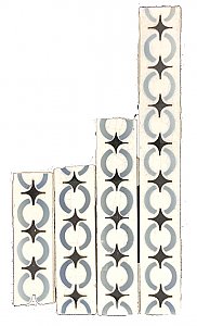 Antique Stars and Circles Art Deco Border / Liner Tile Set