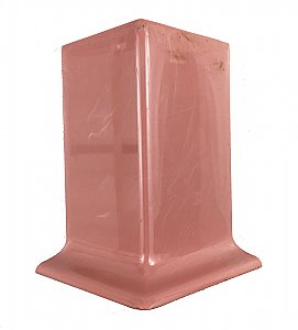 Antique "Miraplas Styron" "Red Magenta" Pink Plastic Outer Corner Baseboard Mopboard Tile - Sold Each