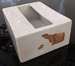 Antique White Ceramic "Colco" Surface Mount Tissue Holder
