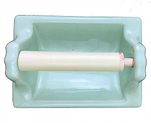 Antique Light Green Ceramic Tile-In Toilet Paper Holder