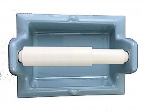 Antique Blue (Kohler - Heron Blue) Ceramic Tile-In Toilet Paper Holder