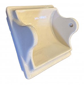 Antique American Olean Tan Tint Gloss Tile In Porcelain Toilet Paper Holder - Circa 1970