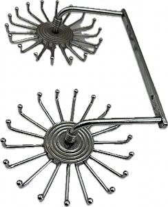 Antique Chrome Plated Double Swivel Wall-Mounted Tie or Belt Rack