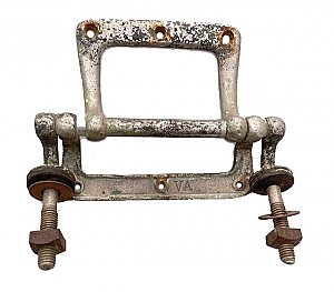 Antique Nickel Plated Toilet Seat Hinge Set - Circa 1910