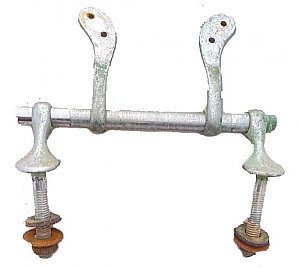 Antique Nickel Plated Toilet Seat Hinge Set - Circa 1910
