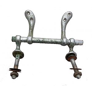 Antique Nickel Plated Toilet Seat Hinge Set - Circa 1910