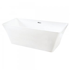 67-Inch Acrylic Freestanding Tub with Drain, White