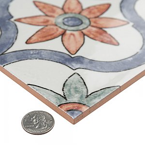 Bourges Arco 7-7/8" x 7-7/8" Ceramic Wall Tile - 25 Tiles Per Case - 11.0 Sq. Ft.