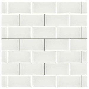 Santorini Biselado Blanco 4" x 7-7/8" Ceramic Tile  - White - Per Case of 50 -  10.76 Square Feet