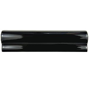 Santorini Nero 2" x 7-7/8" London Chair Rail Ceramic Trim Tile  - Black - Per Piece - .11 Square Feet
