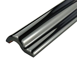 Santorini Nero 2" x 7-7/8" London Chair Rail Ceramic Trim Tile  - Black - Per Piece - .11 Square Feet