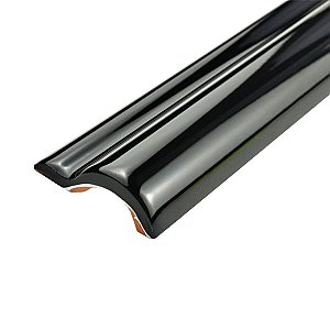 Santorini Nero 2" x 7-7/8" London Chair Rail Ceramic Trim Tile  - Black - Per Piece - .11 Square Feet