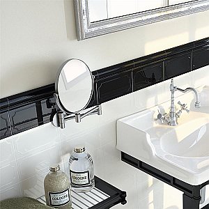 Santorini Nero 2" x 7-7/8" London Chair Rail Ceramic Trim Tile  - Black - Per Piece - .11 Square Feet