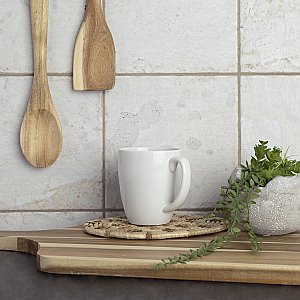 Aevum White 7-7/8" x 7-7/8" Ceramic Tile - Per Case of 25 Tile - 11 Sq. Ft. Per Case