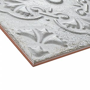 Aevum White Ornato 7-7/8" x 7-7/8" Ceramic Tile - Per Case of 21 Tile - 9.24 Sq. Ft. Per Case