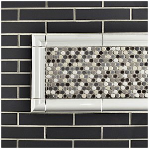 Antigua Blanco 2" x 8" Ceramic Moldura Wall Trim - Sold Per Tile - 0.11 Square Feet