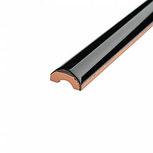 Bordon Nero Moldura 1" x 7-7/8" Ceramic Pencil Wall Trim Liner Tile - Sold Per Tile - 0.06 Square Feet