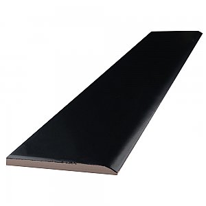 Battiscopa Matte Black 3" x 13" Ceramic Wall Bullnose Trim Tile - Sold by the individual piece