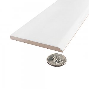 Battiscopa Matte White 3" x 13" Ceramic Wall Bullnose Trim Tile - Sold by the individual piece