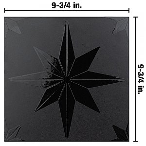 Stella Lustre Midnight 9-3/4" x 9-3/4" Porcelain Wall Tile - 16 Tiles Per Case - 10.88 Square Feet