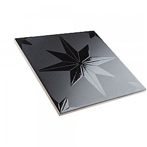 Stella Lustre Midnight 9-3/4" x 9-3/4" Porcelain Wall Tile - 16 Tiles Per Case - 10.88 Square Feet