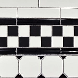 Nero Brillo Zen 1-1/4" x 7-7/8" Ceramic Moldura Wall Trim Tile - Sold by the individual piece